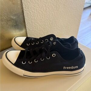 Customized Converse Chuck Taylor Freedom All Stars Black Canvas Sneakers Size 9